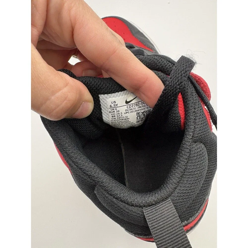 Nike Court Borough Mid 2 PSV University Red Blk White-6.5 Y